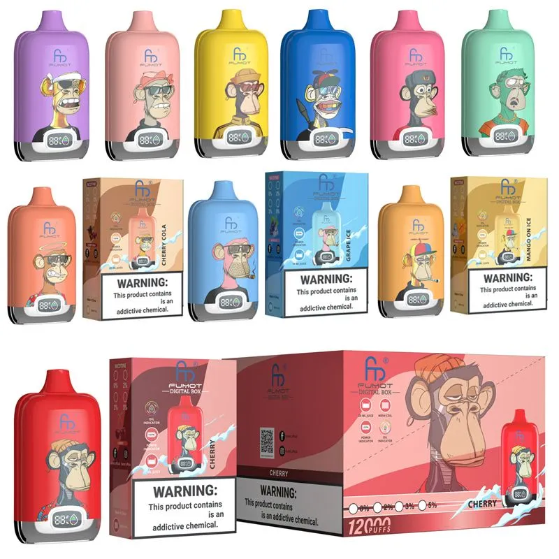 Original Fumot Digital Box 12000 12K Puffs Vape 850mAh Type C Charging