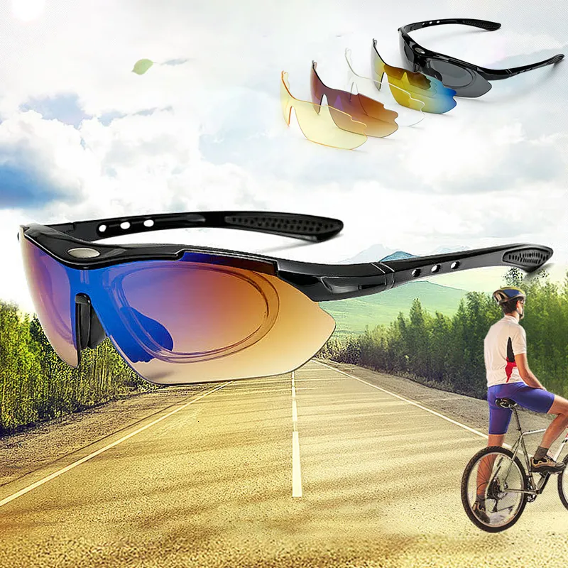 Outdoor Eyewear Cycling Glasses Men s Sports Sunglasses Goggles MTB Road  Anti Riding Bicycle Bike Protection 5 Lens 230925