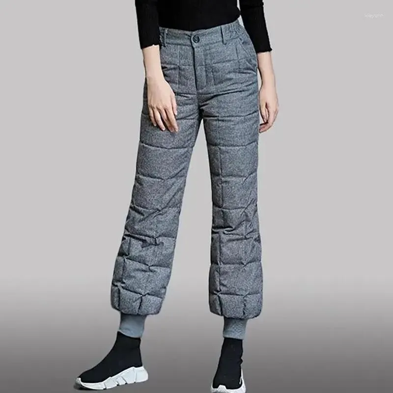 Pantalon féminin Femmes épaisse baisses Femme Black High Wistr Winch Winter Pluat Pantalon Sweet Korean Fashion Casual Baggy Colters