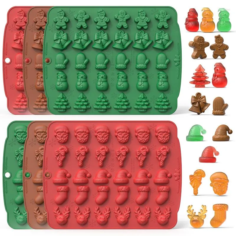 Baking Moulds Christmas Cookie Mold Gingerbread Man Tree Chocolate Halloween Candy DIY Gummy Drop Cake Tools