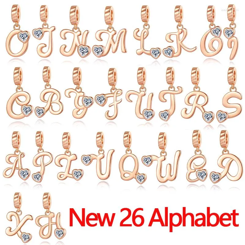 Loose Gemstones Y2K Accessories Fashion 26 Alphabet Heart Water Drop Pendant For Charm 925 Original Women's Sweet Cool Clavicle