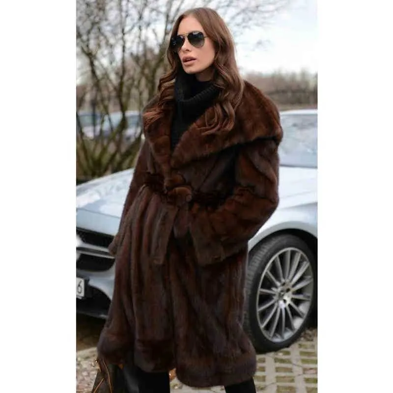 Mink fur top coat womens