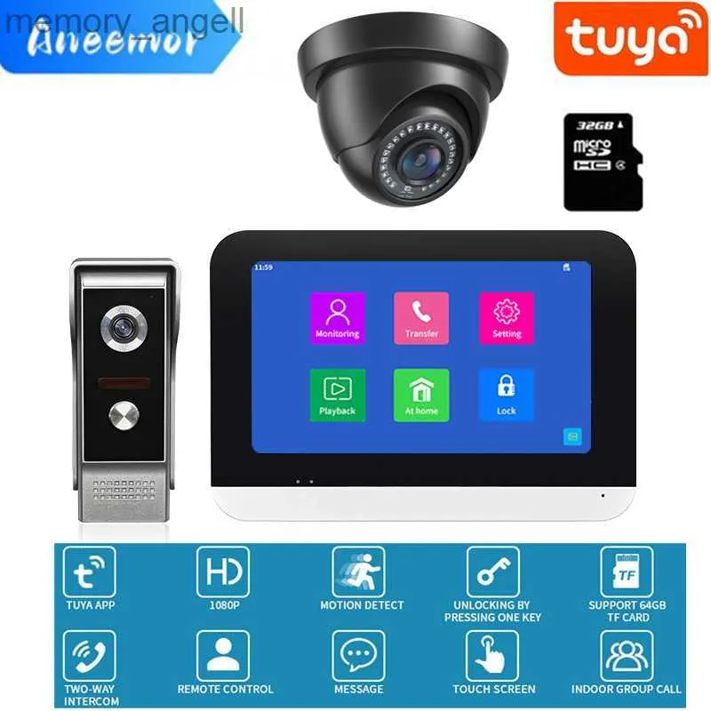 Walkie Talkie WiFi wideo z kamerą 1080p Doorbell Tuya Smart Motion Wykryj system bezpieczeństwa System Wpis Wpis Home Video Interphone HKD230925