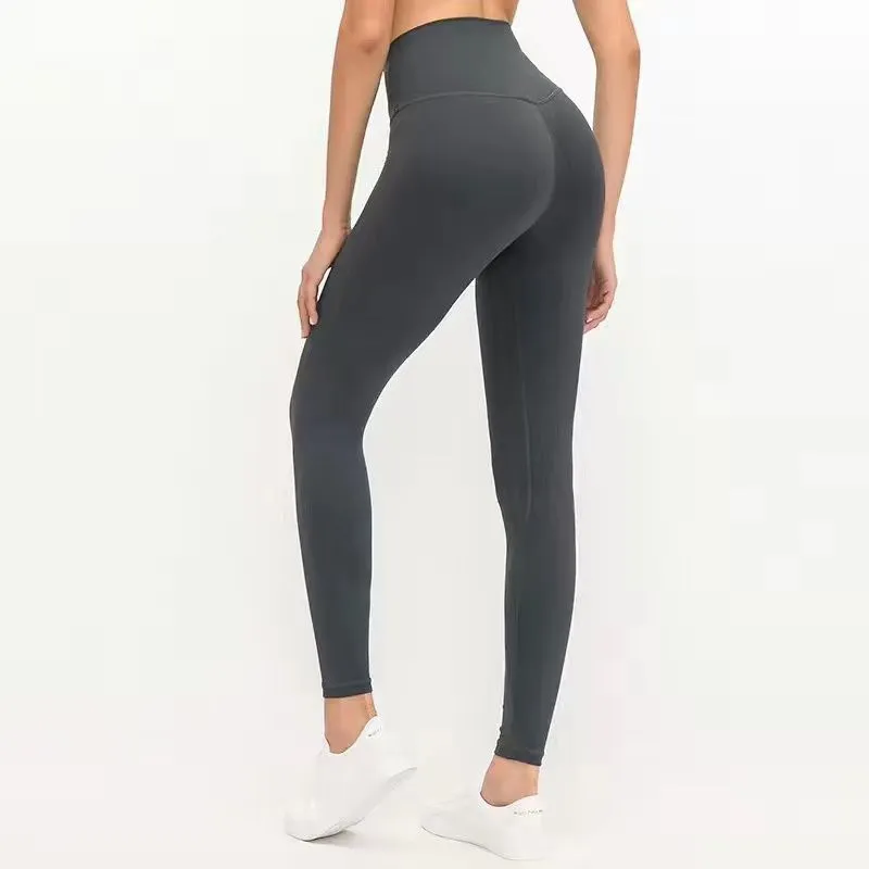 High Waist Nylon Yoga Leggings S XL Seamless, Stretchy, Push Up Workout ...