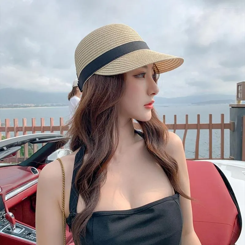 Wide Brim Hats Stylish Lady Peaked Hat Breathable Summer Sun Windproof Beach Travel Daily Wear