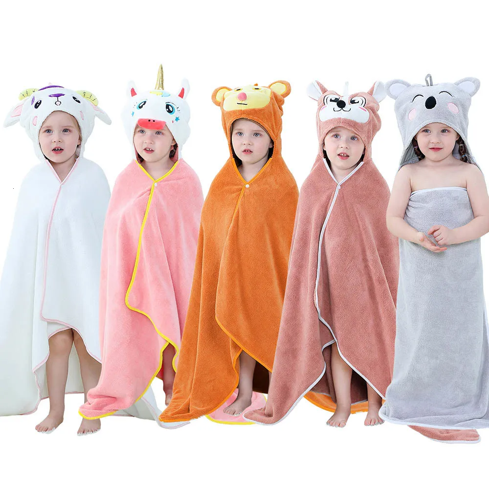 Pyjamas 70 * 120 cm enfant en bas âge enfants serviettes à capuche né bébé peignoir serviette de bain couverture chaud dormir lange d'emmaillotage pour bébé garçons filles 230923