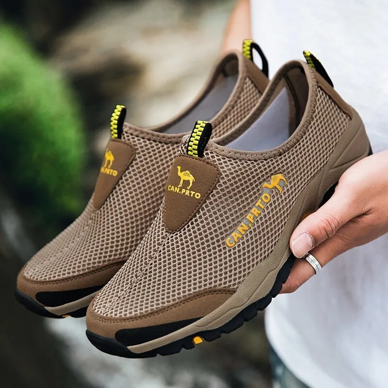 Zapatos de vestir Moda Verano Hombres Casual Air Mesh Al aire libre Resbalón transpirable en hombre Pisos Zapatillas de deporte Cómodas Mocasines de agua Tamaño 230925