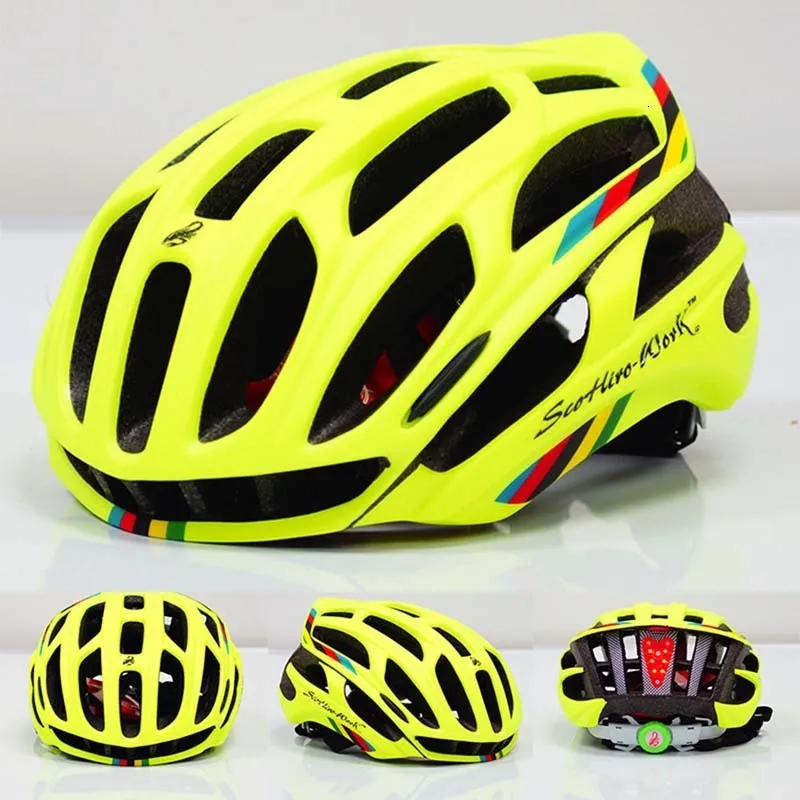 Caschi da ciclismo Casco da bicicletta Luce a LED Uomo Donna MTB Bici da strada Sicurezza EPS Testa ultraleggera Proteggi Capaceta Da Bicicleta BC0078 230925