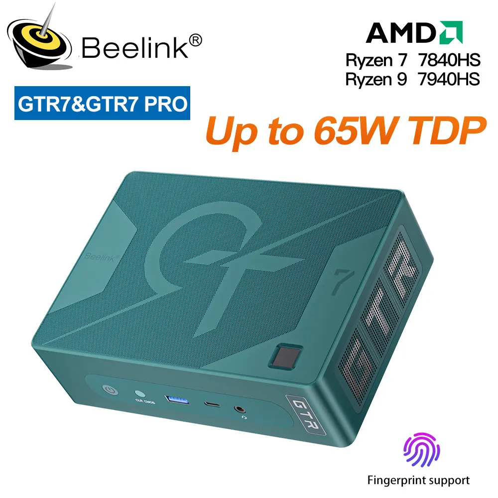 Mini PC'ler Beelink GTR7 Pro Gaming Mini PC Ryzen 9 7940hs 65W TDP Destek Overclocked Ryzen7 7840HS GTR7 Masaüstü Mini Bilgisayar 230925