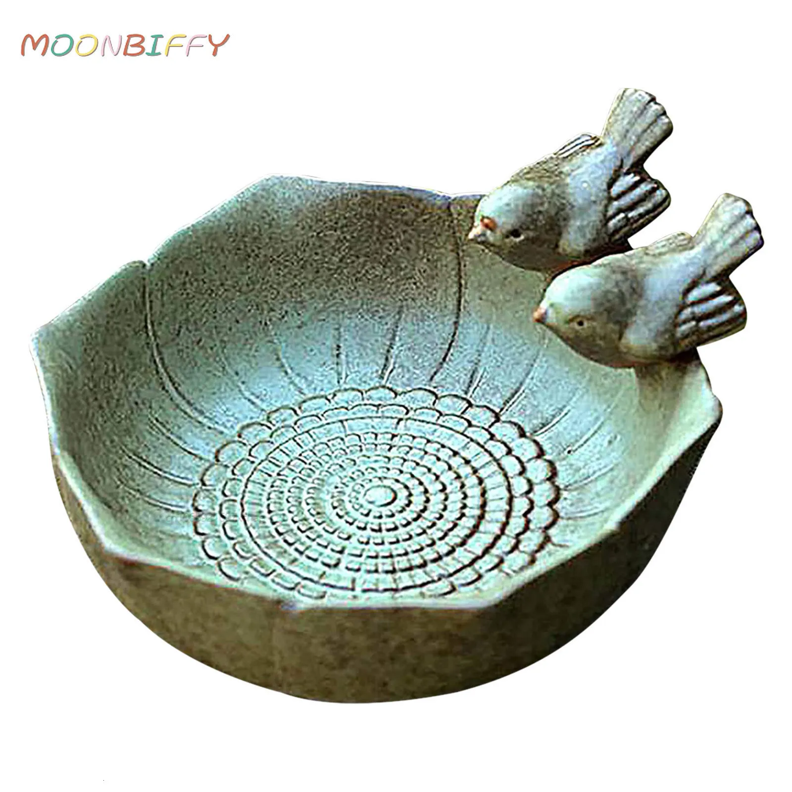 Garden Decorations Ceramic Bowls Feeder For Birds Courtyard Bowl Feeding Garden Decoration Snack Table Ornament Crafts 230923