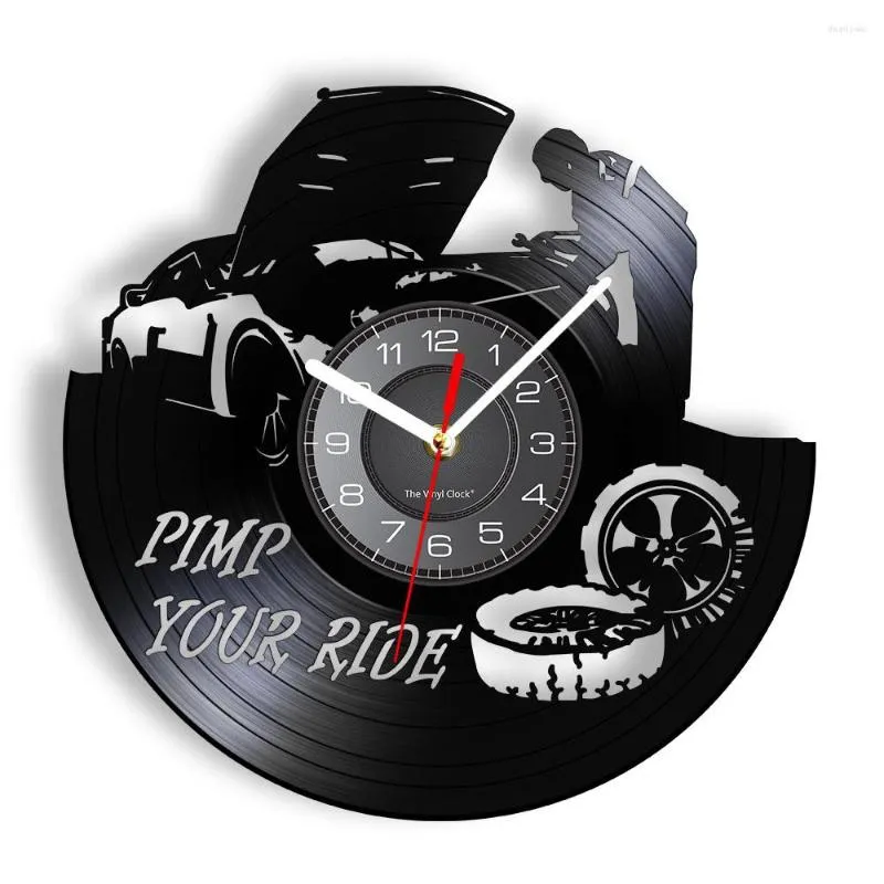 Horloges murales Pimp Your Ride Citation Devise Signe Art Horloge moderne Enregistrement Vintage Garage Services Réparation Décorative