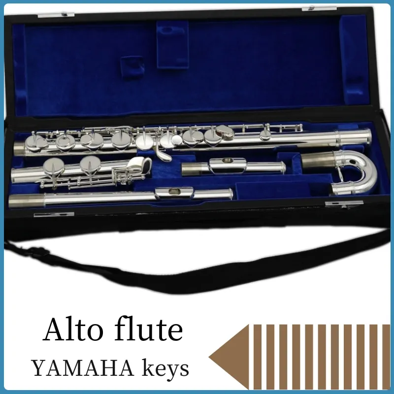 Flauta alto com 16 células fechadas offset G, corpo em cuproníquel e instrumento de sopro com pernas C