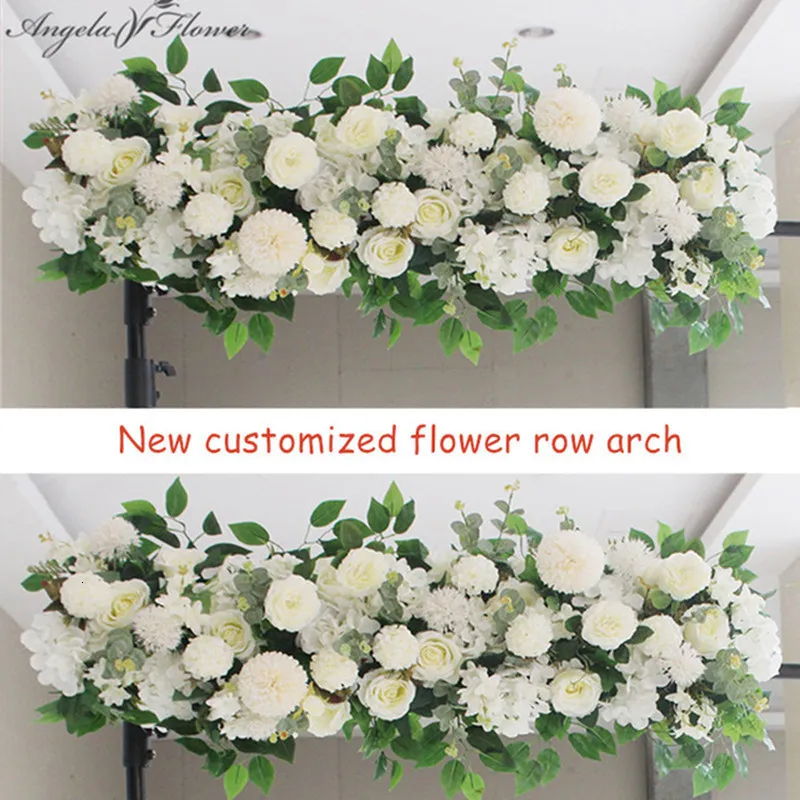 Dried Flowers 50100CM DIY Wedding Flower Wall Arrangement Supplies Silk Peonies Rose Artificial Floral Row Decor Marriage Iron Arch Backdrop 230923