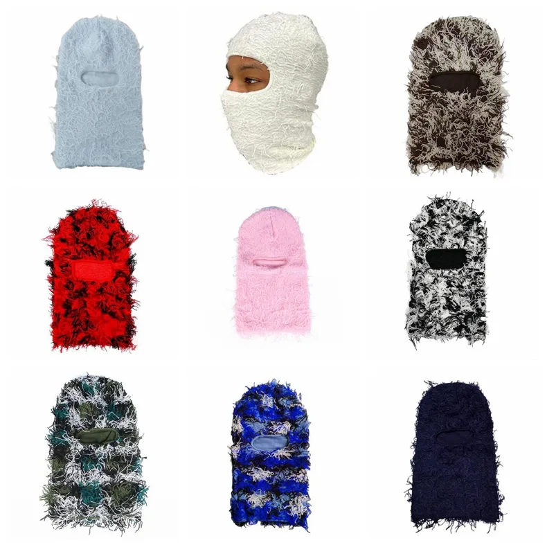 Chapéus de inverno moda malha rosto cheio máscara de esqui inverno à prova de vento pescoço mais quente para homens mulheres máscara de socorro gorro