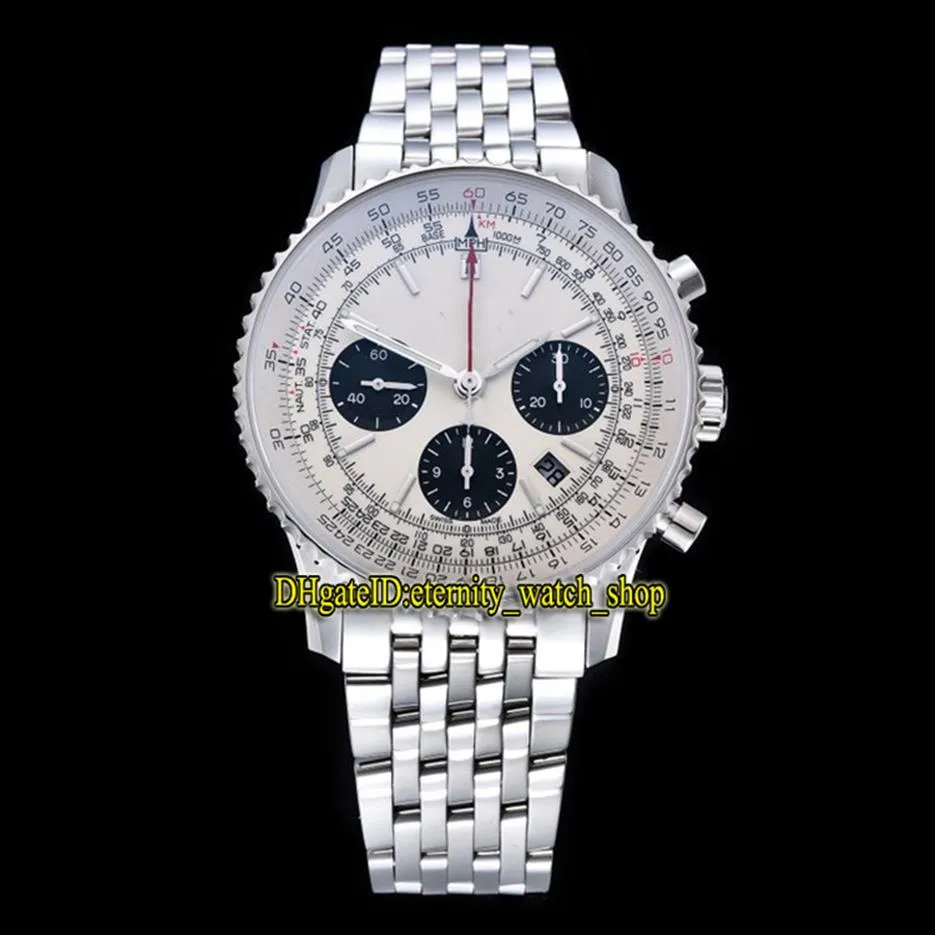 GF TOP EDITION B01 43mm AB0121211G1A1 ETA A7750 Chronograph Automatyczne białe tarcze męskie Watch Dwuty Way Rotation Bezel Sport Stopwatch221d