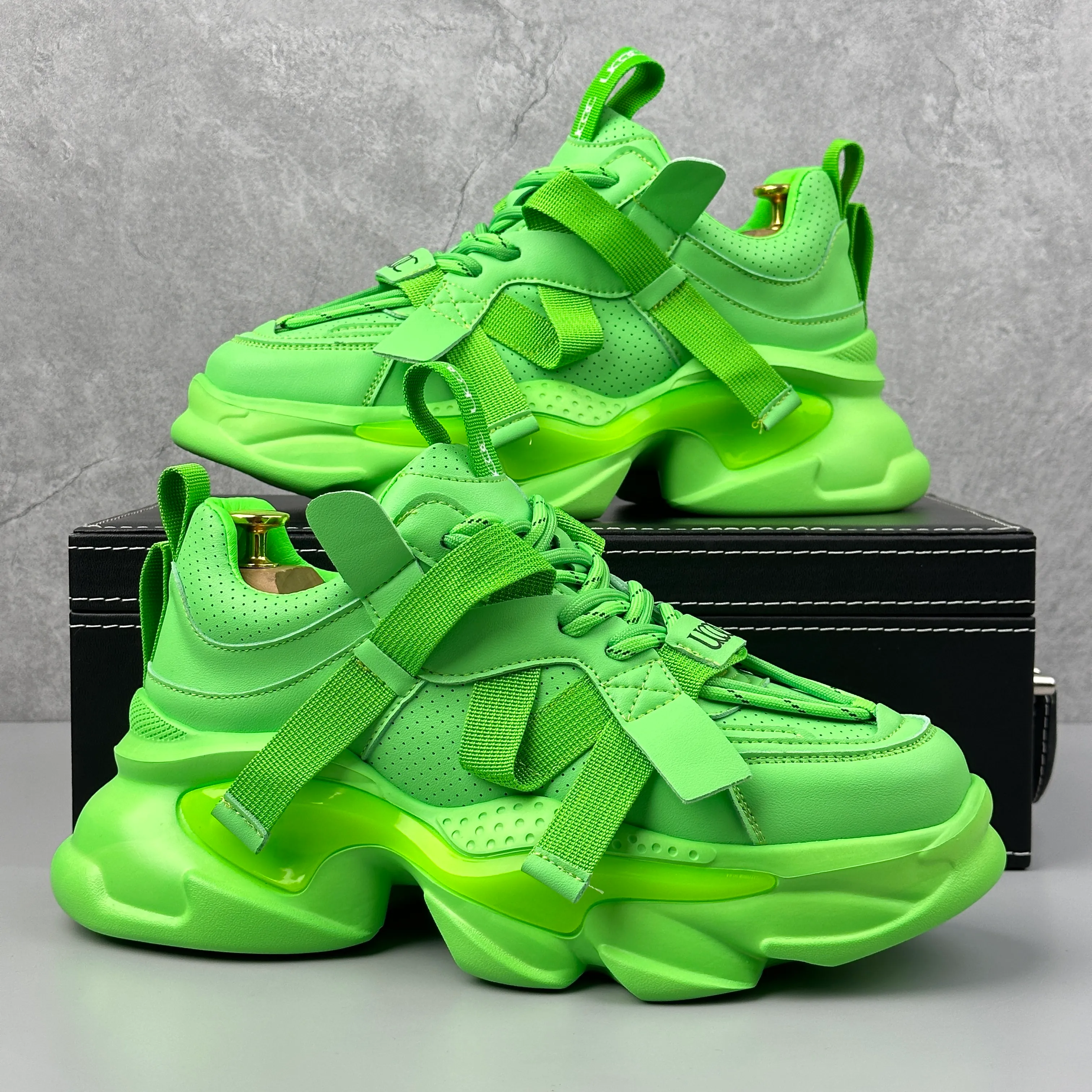 2023 Green Men Shoes Spring Fashion Designer Platform Sneakers