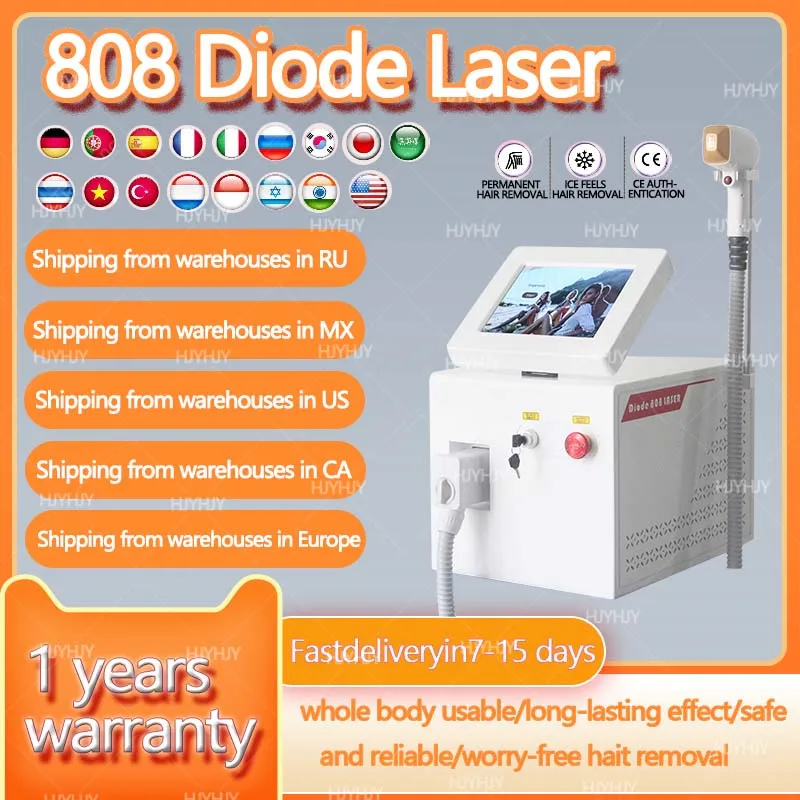 2024 promoção novo diodo 755nm 808nm 1064nm 3 comprimentos de onda máquina de remoção de pelos cabeça de resfriamento indolor laser rosto depilador corporal