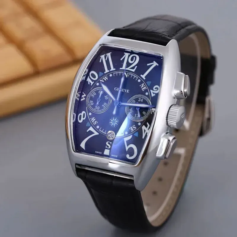 Designer Men's Watches Franck Wrist Watches 2023 Mens Watches All Dials Work Quartz Watch High Quality Top Luxury Brand Chronograph Clock FM Fashion Leather Strap