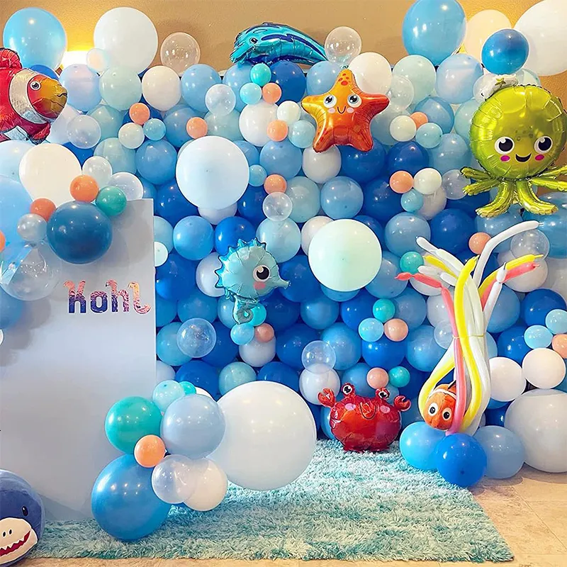 Other Event Party Supplies Blue Ocean Animals Theme Latex Balloons Garland  Arch Happy Birthday Balloon Set Party Decoration Anniversaire Boy Globos  230923 From Zhong10, $13.53