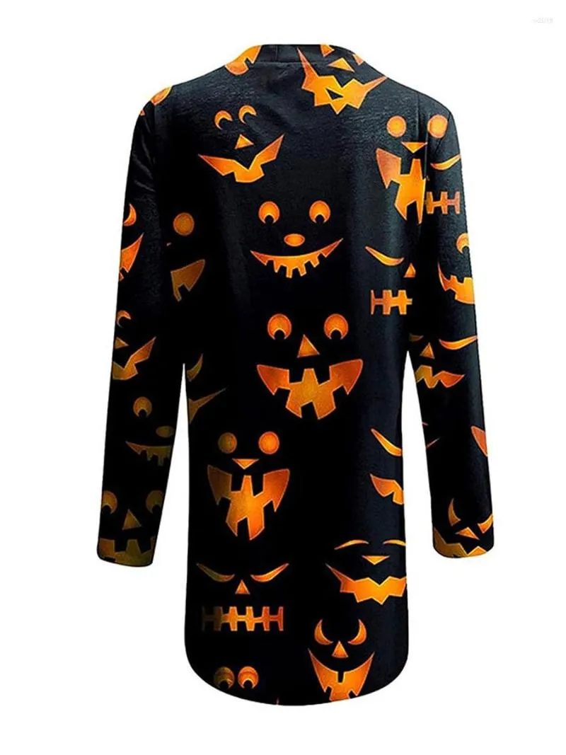 Women's Trench Coats Women S Halloween Long Cardigans Pumpkin Animal Ghost Lekki płaszcz Zabawne otwarte kostiumy przednie topy