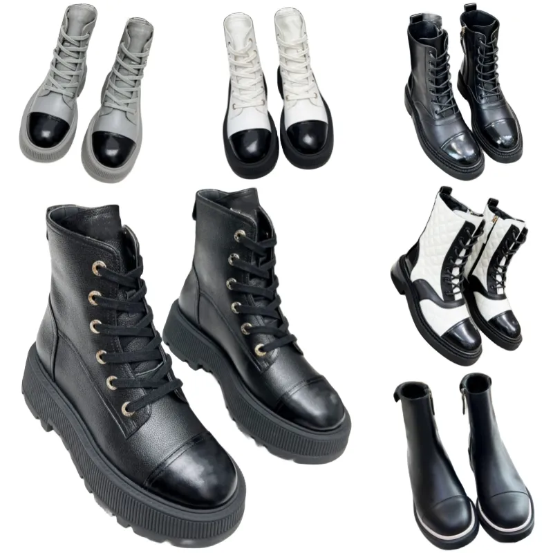 Nouvelles bottes de mode chaussures de créateur de luxe en cuir véritable fond plat bottes martin lettre bottes de mode antidérapantes chaussures chaudes en plein air bottes de moto pour femmes