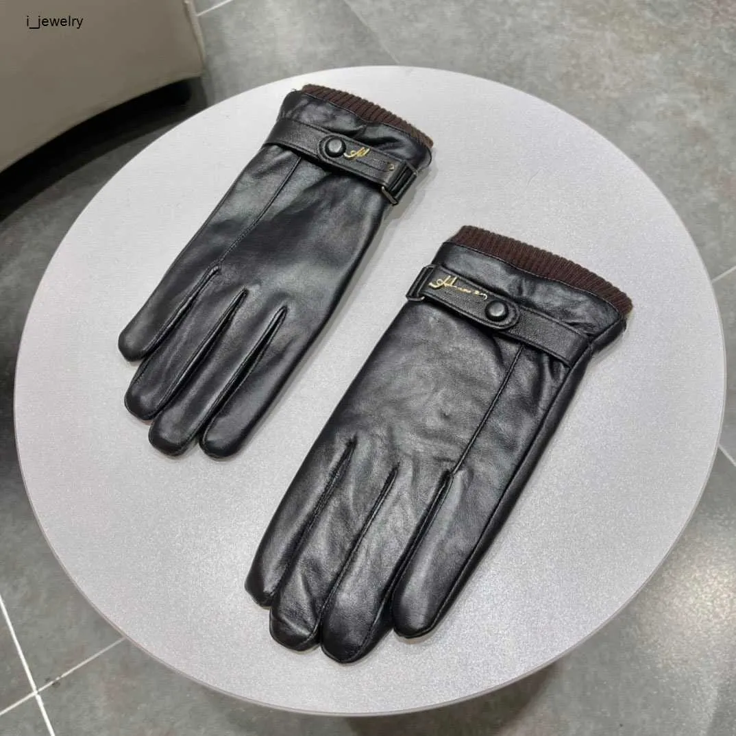 minimalistisch design handschoenen voor heren mode Schapenvacht Wanten Warme sluiting design jongen Vijf Vingers Handschoenen Wintercadeau Inclusief doos