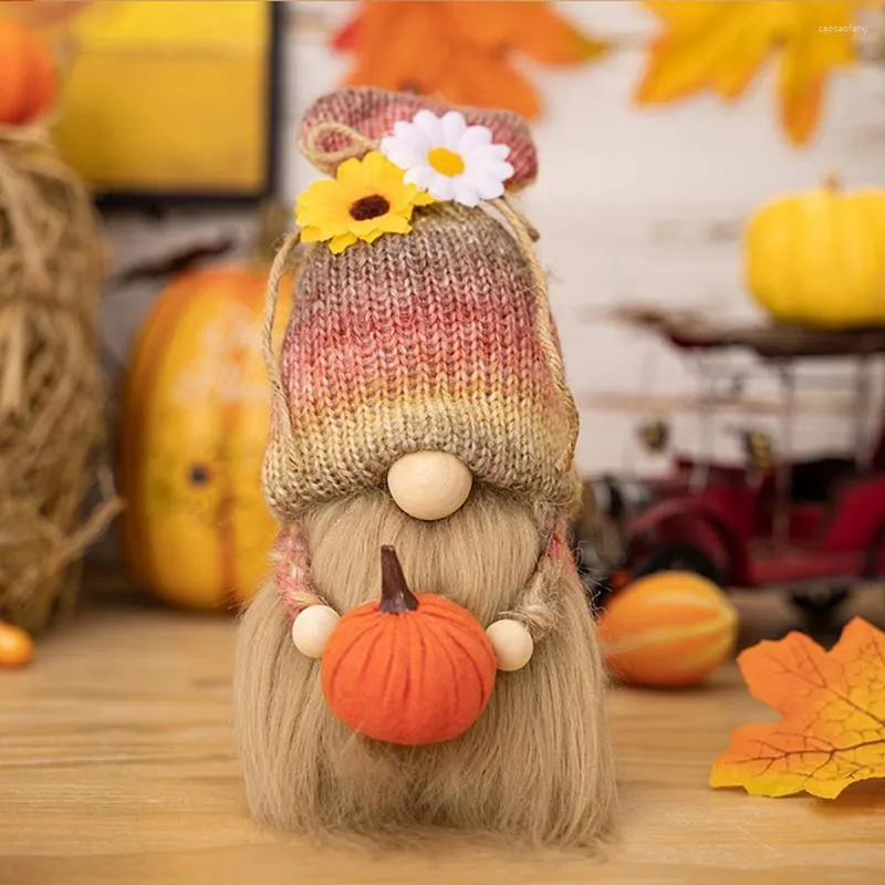 Figurines décoratives de poupée sans visage, ornement de saison de récolte, citrouille Rudolph, cadeau festif pour décoration de vacances de Thanksgiving