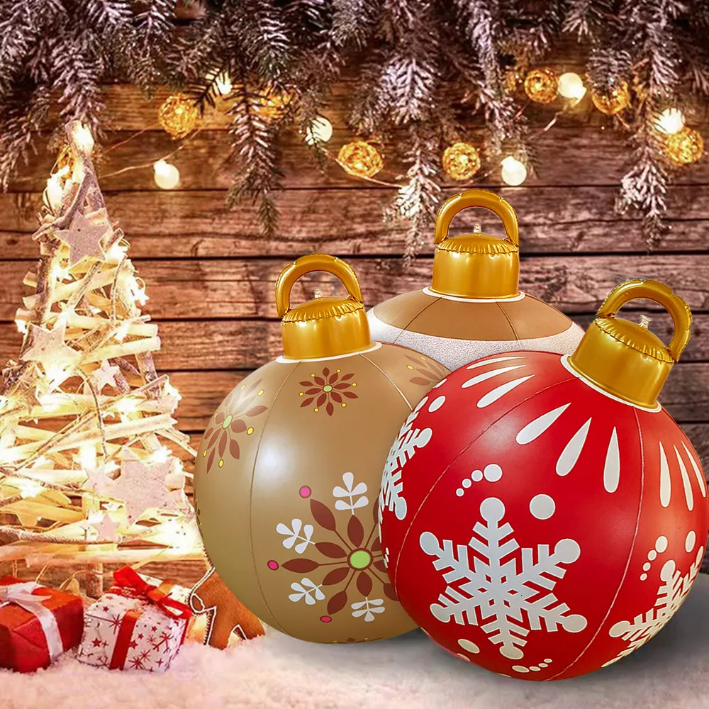 Inflatable Christmas Ornaments Peace Outdoor Christmas Decorations 12 Pcs  24/16 Inch Giant Inflatable Christmas Ball Outdoor Inflatables Ornaments  Giant PVC Christmas Ball For Tree Holiday Yard Lawn Porch Decor(24 Inch,16  Inch Big, image size:1000x1000