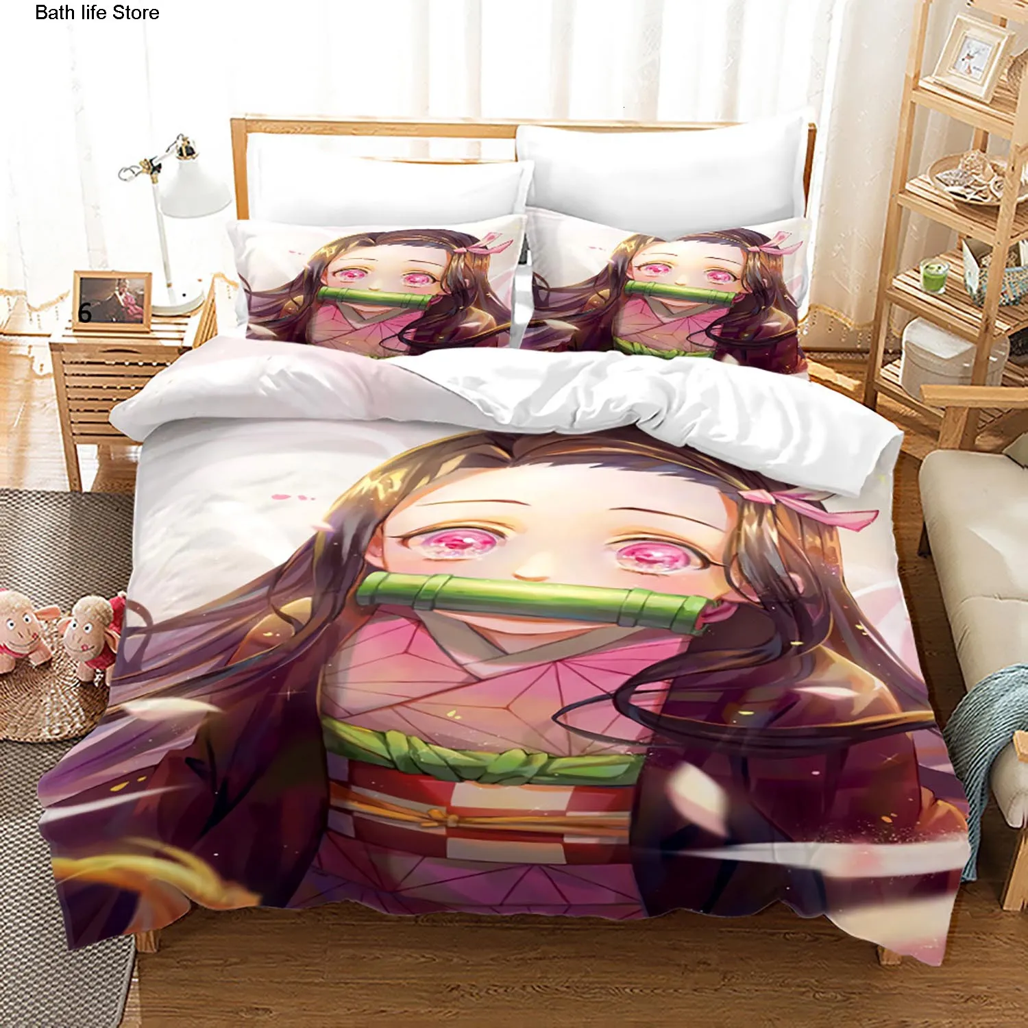 Set Di Biancheria Da Letto Nezuko Kamado Set Di Biancheria Da Letto Anime  Demon Slayer Copripiumino Trapunte Biancheria Da Letto Singola Doppia Full  Queen Size 3d Bambini Ragazza Ragazzi Regalo 230925 Da