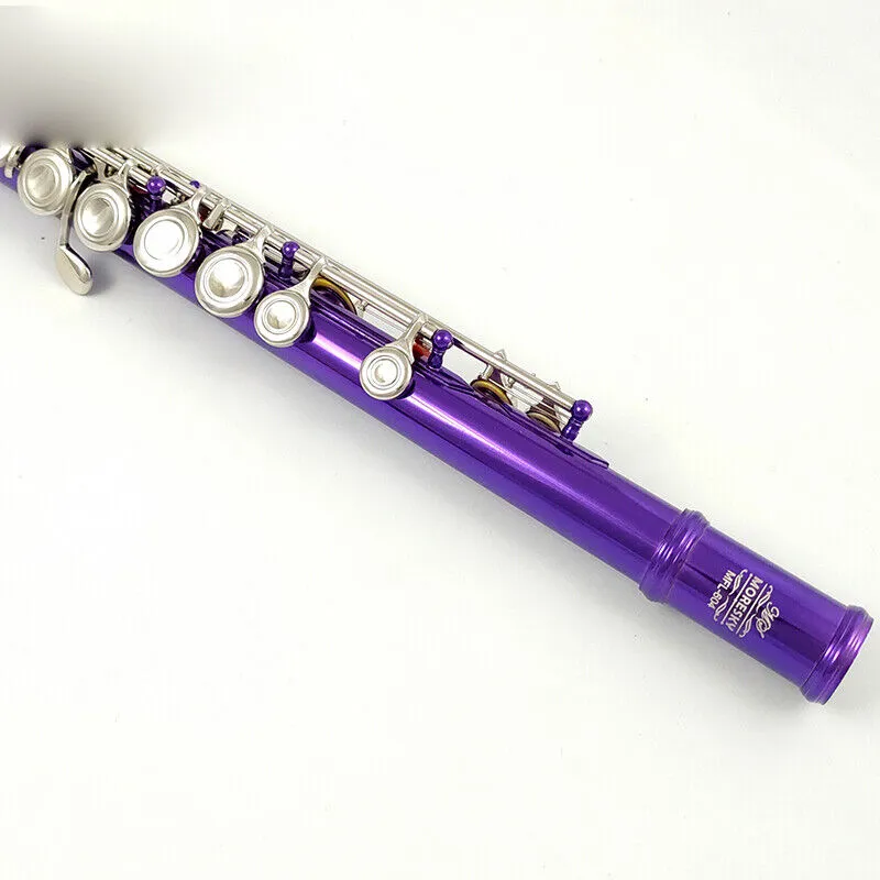 Flute 16 holes closed hole C key white copper plated nickel purple E key MFL-604