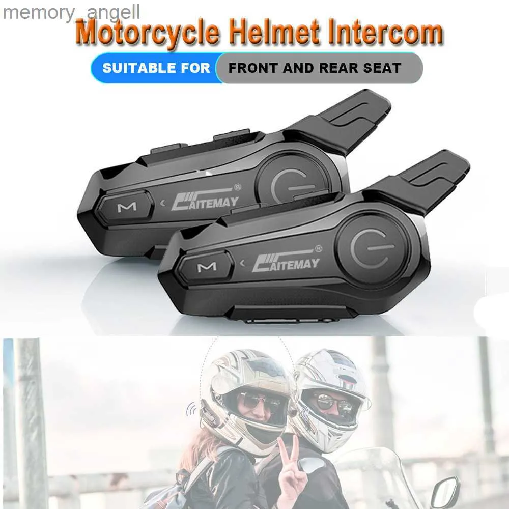 Walkie Talkie Motorcycle Intercom v5.0 Bluetooth-kompatibla hjälmhuvudset för 2 ryttare handfree anti-interference handfree interphone HKD230925