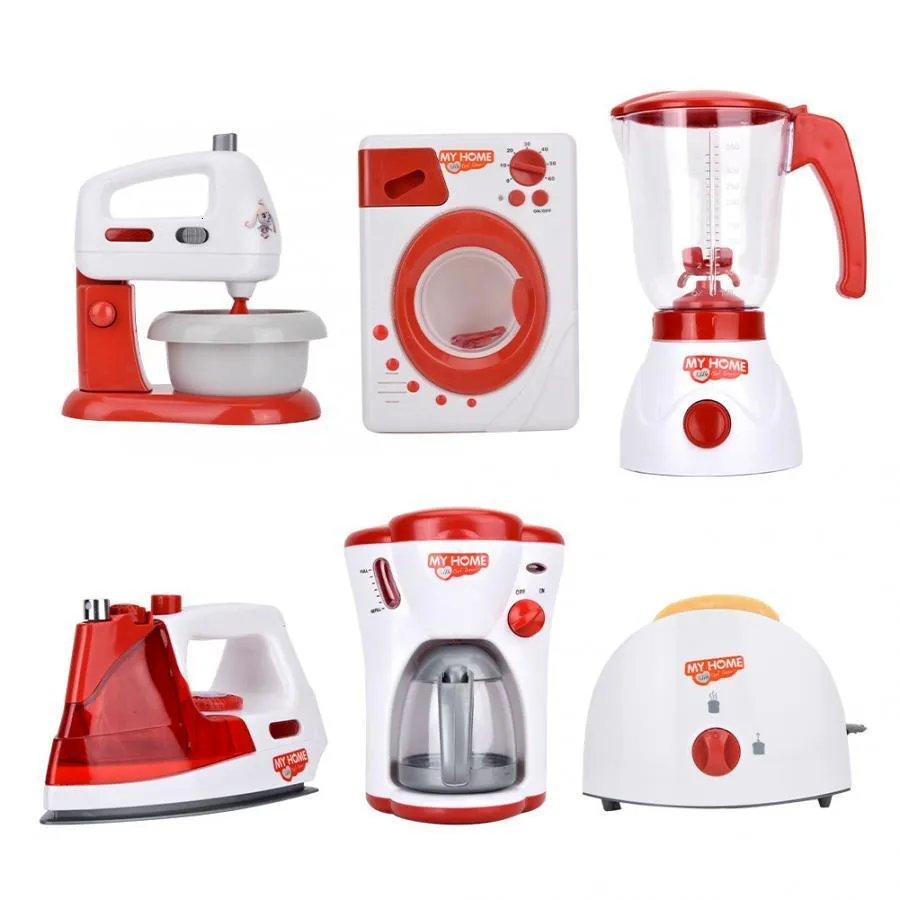 Kitchens Play Food Household Appliances Kids Kitchen Toy Set Blender Children Toaster Vacuum Cleaner Cooker Educational Toys For Girls 230925