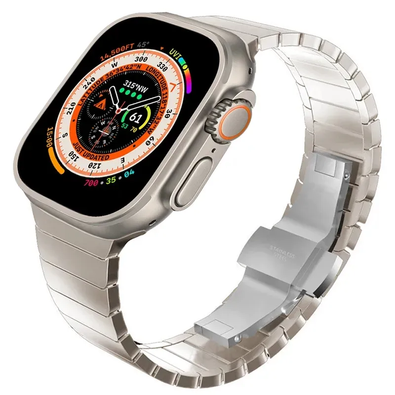 Titanium Color Strap For Apple Watch Band Ultra 2 49mm 9 8 7 6 5 4