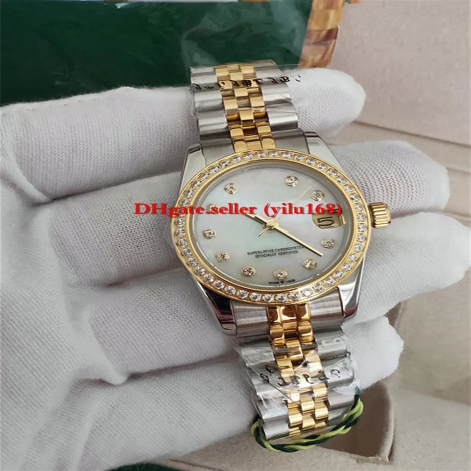 Vendita di lusso Orologio da donna di lusso 26 mm 31 mm Da donna DATA SOLO 178383 Lunetta con diamanti Perla bianca Madre con diamanti Classico 249P