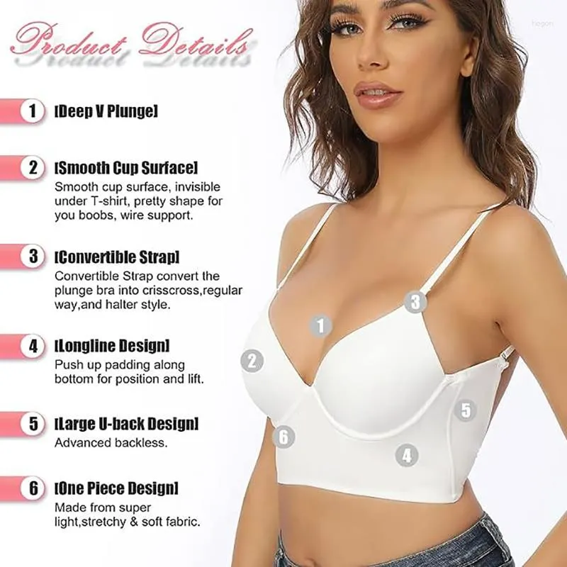Womens Shapers Push Up Bra Backless Women Bras Low Cut Sexy Plunge  Brassiere Open Back Wedding Underwear Invisible Seamless Deep V Lingerie  From Hogon, $10.02