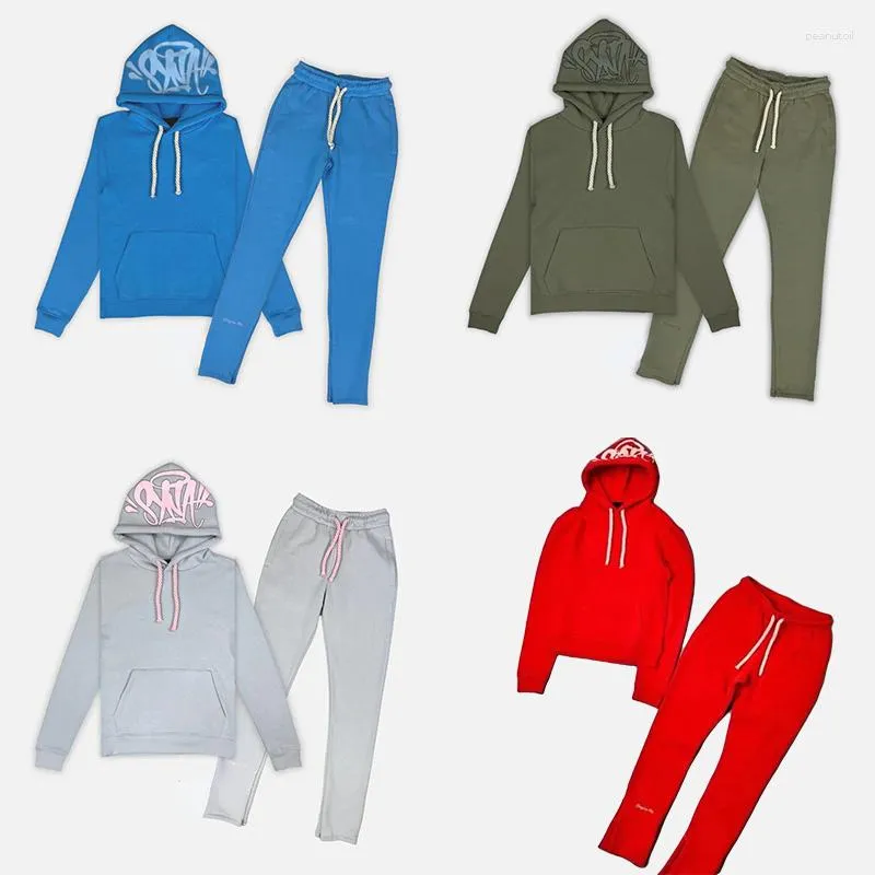 Herren Tracksuits Pullover Synaworld Männer 2 Stück Set Sweatshirt Frauen Streetwear Hip Hop Briefe übergroße Hoodie Trackhose