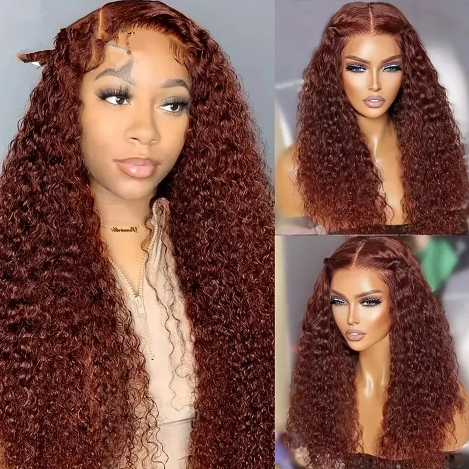MAXINE 16”  COPPER RED CURLY LACE FRONT WIG?*NWT* Long Curly Copper Red Deep Wave Lace Front Wigs Orange Curly  main image 2
