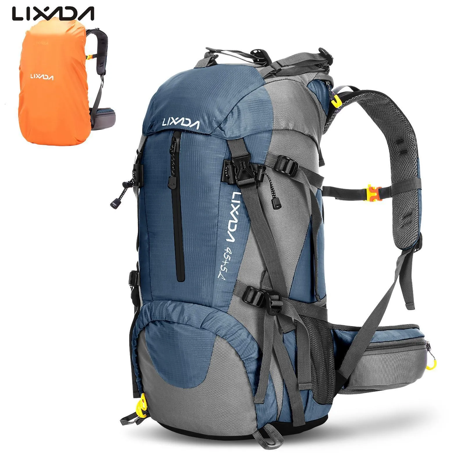 Zaini da zaino Borse da esterno Lixada Borsa da arrampicata impermeabile da 50 litri con copertura antipioggia Zaino in nylon Zaino sportivo da viaggio da campeggio Zaino da trekking 230925