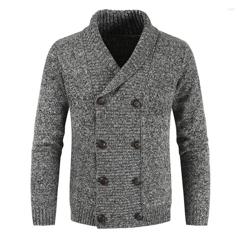 Suéter masculino cardigan suéter grosso fino ajuste casaco sólido malhas primavera outono casual roupas masculinas