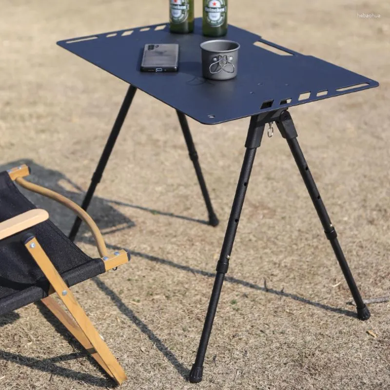 Mobilier de Camp Table tactique d'extérieur légère en alliage d'aluminium IGT barre lumineuse pliante Barbecue pique-nique relevable Camping