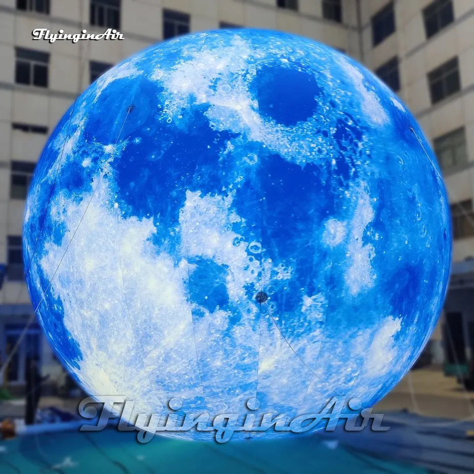 Big Inflatable Balls Large Round Balloons, Illuminated Blue Planet ...