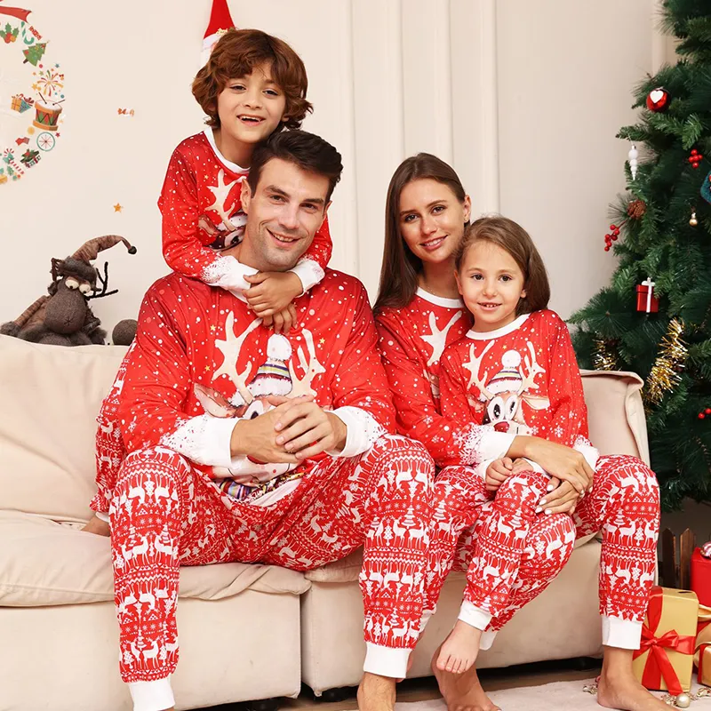 Pyjama Ensemble De Famille Noël Top Pantalon Motif De Noël Bébé Enfant  Adulte