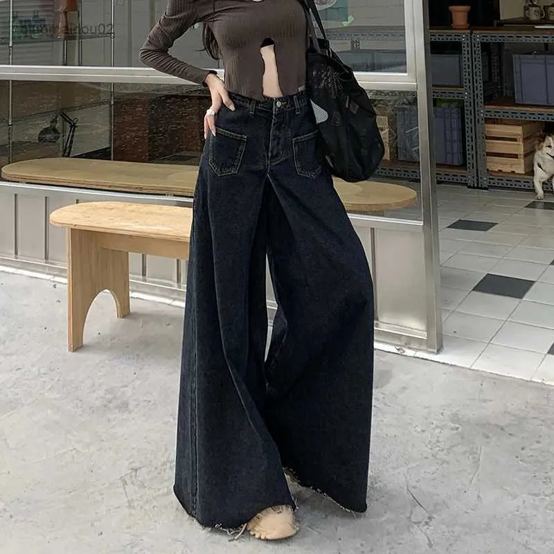 Jeans neri shop larghi donna