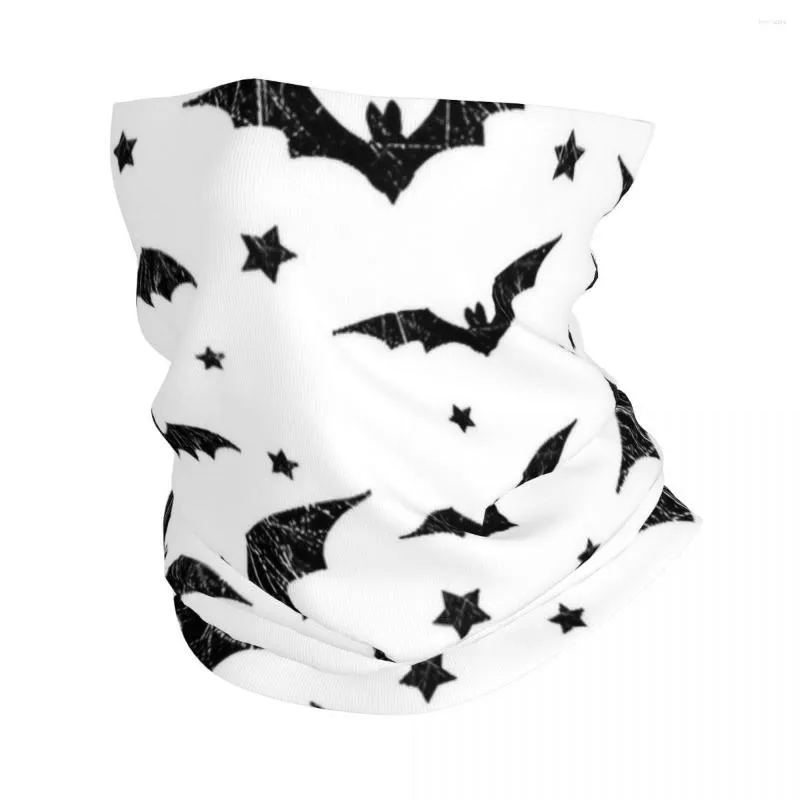 Foulards gothiques chauve-souris Halloween étoiles Bandana cache-cou imprimé cagoules foulard chaud couvre-chef randonnée unisexe adulte lavable