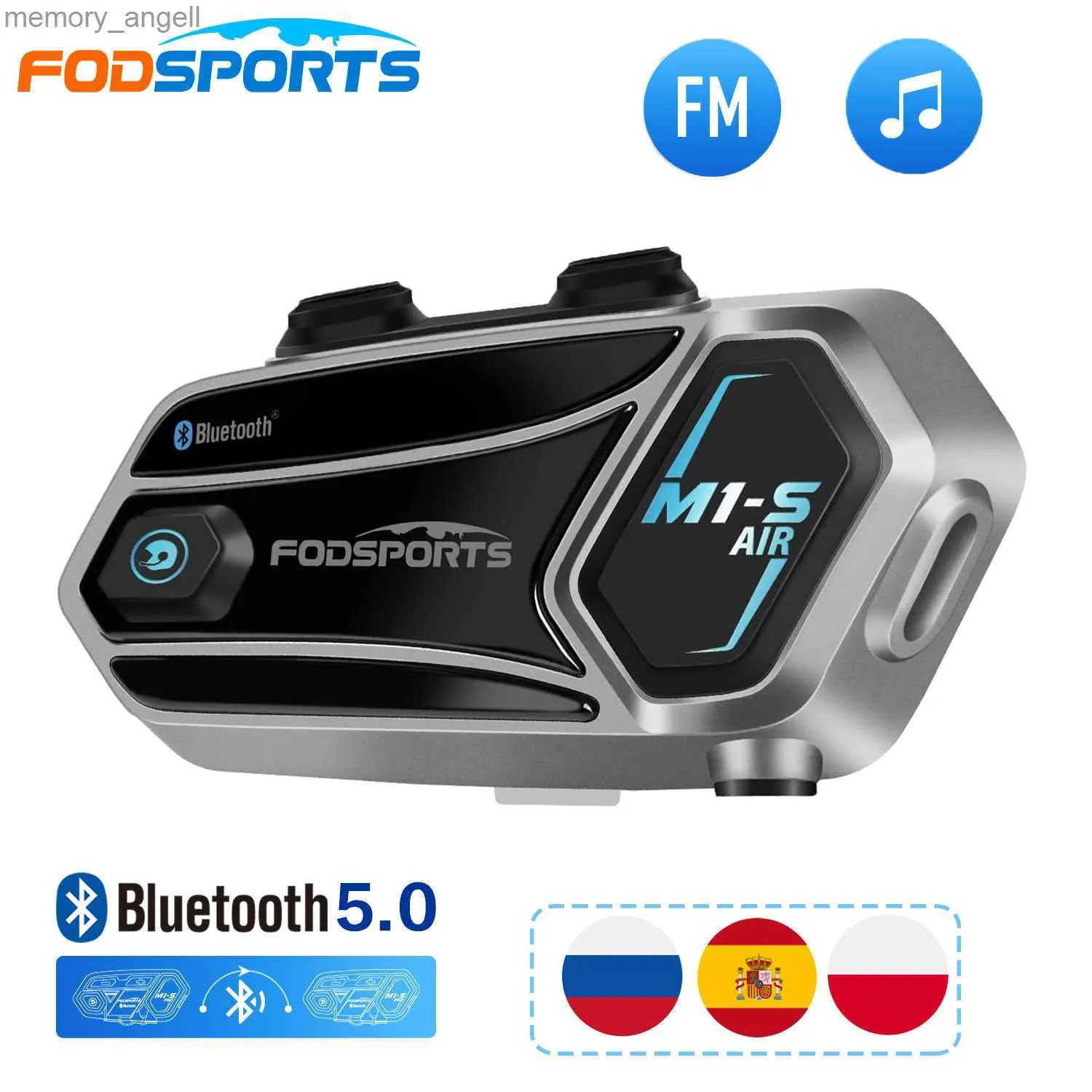Talkie-walkie Fodsport M1S Air Bluetooth Interphone Moto Casque Casque 2 Coureurs intercomunicador moto Musique Partager Moto Interphone HKD230925