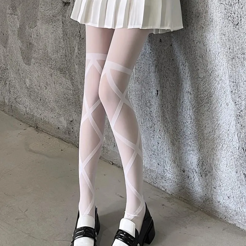 White 2024 silk stockings