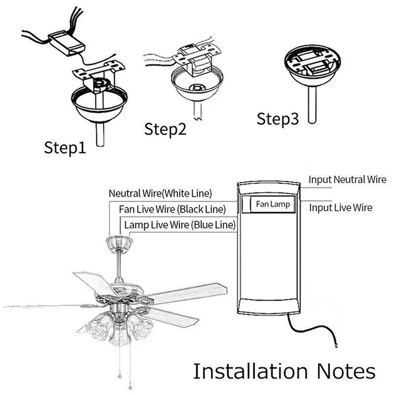 110V 220V Fan Lamp Controllers Switch Smart Ceiling Fan Light App Control Receiver Remote 30 Meter Distance