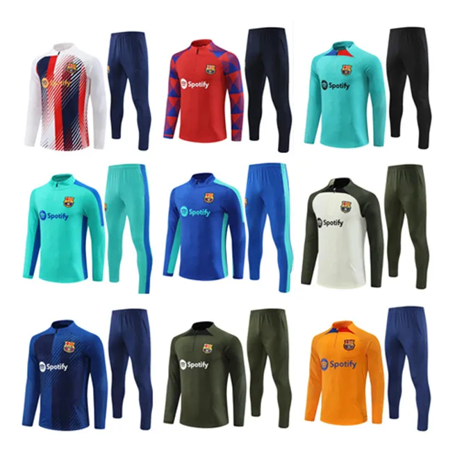 23/24 Barcelona 2023 2024 Half Zipper Jacket Football TRACKSUIT