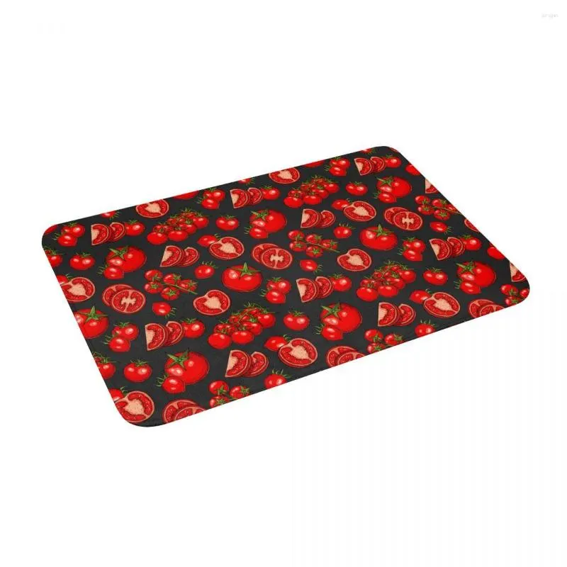 Tappeti Pomodori Motivo Vegetale Tappetino da Bagno in Memory Foam Antiscivolo Assorbente per La Decorazione Domestica/Cucina/Ingresso/Interno/Esterno/Soggiorno