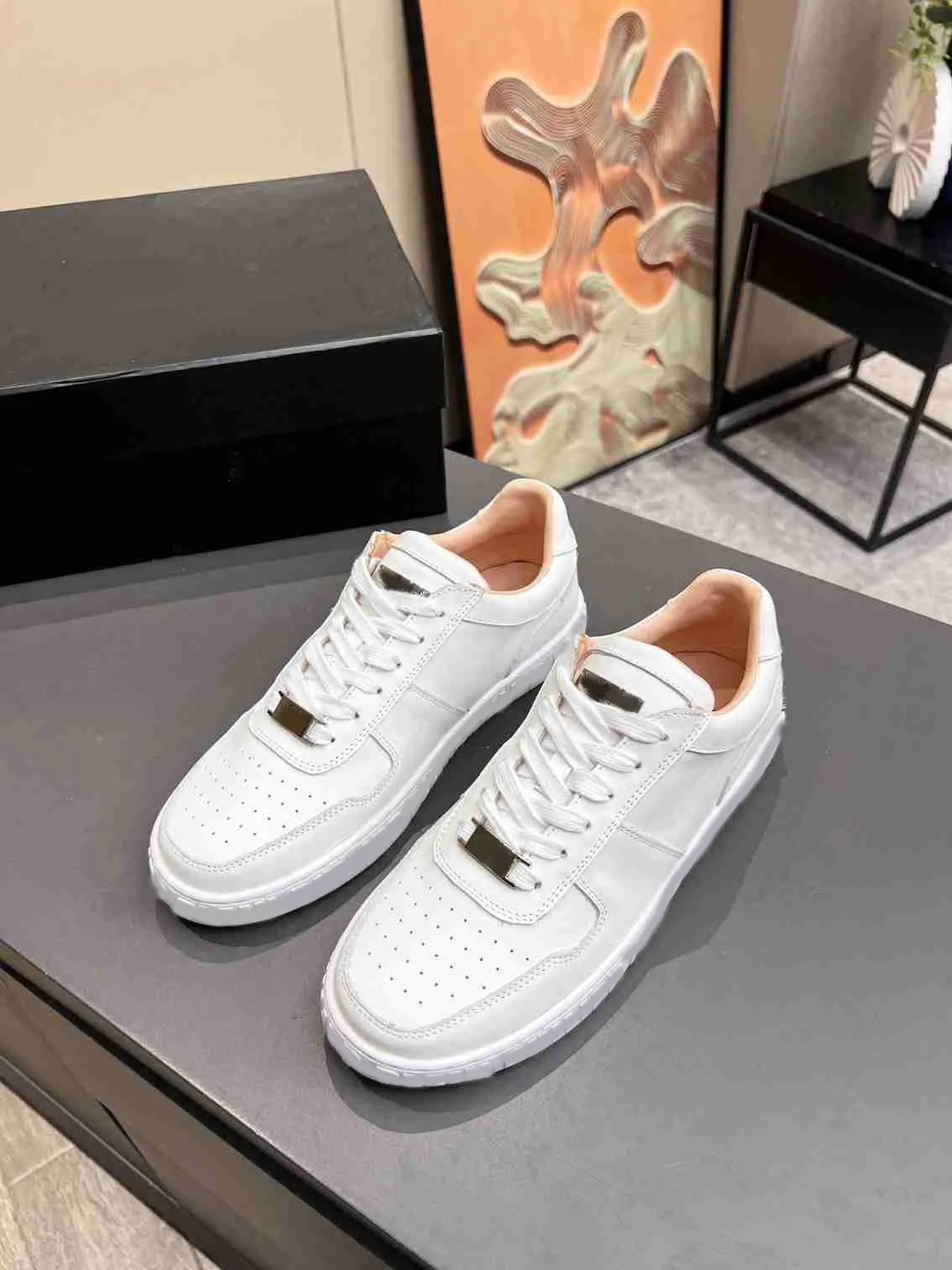 Designer Couple Diamond Casual Shoes Silver Ladies Sneakers Gold Men New Brand Flat Shoes Black White Fashion Sneaker Box Size 35-45